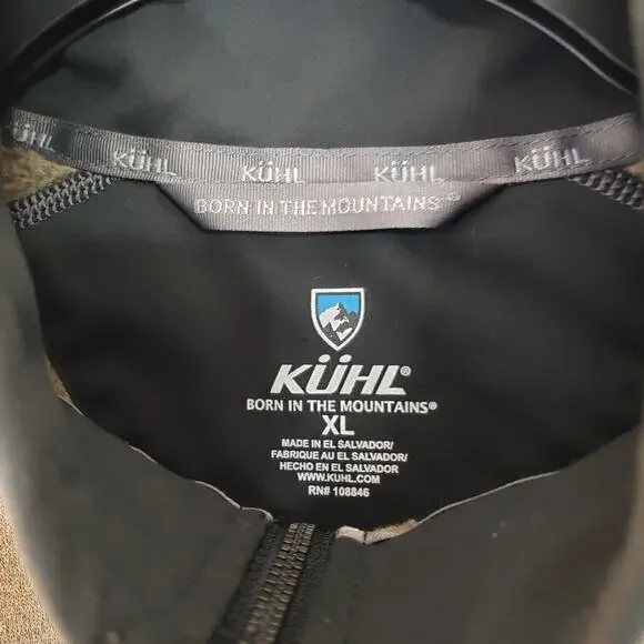 KUHL Men's Size XL Fleece Lined 1/4 Zip Pullover Sweater Heather Brown in VGUC - Picture 2 of 12